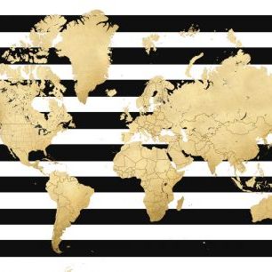 輸入壁紙 カスタム壁紙 PHOTOWALL / World Map - Stripes (e331300)