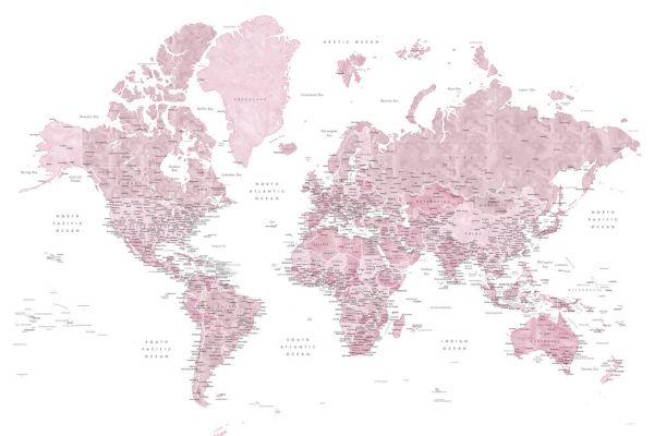 輸入壁紙 カスタム壁紙 PHOTOWALL / World Map with Cities (e331301)
