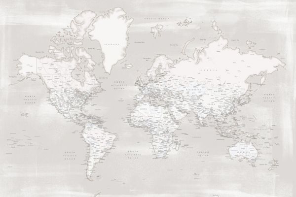 輸入壁紙 カスタム壁紙 PHOTOWALL / World Map with Cities VII (e331307)