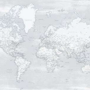 輸入壁紙 カスタム壁紙 PHOTOWALL / World Map with Cities VIII (e331308)