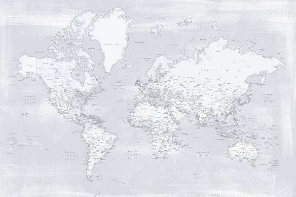 輸入壁紙 カスタム壁紙 PHOTOWALL / World Map with Cities VIII (e331308)