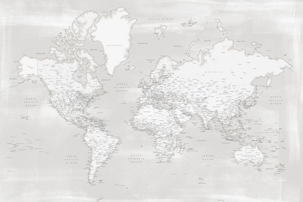 輸入壁紙 カスタム壁紙 PHOTOWALL / World Map with Cities IX (e331309)