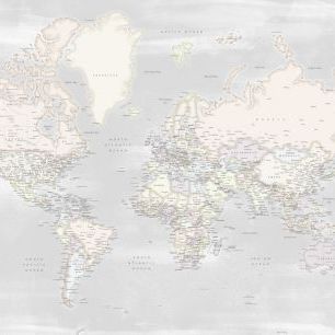 輸入壁紙 カスタム壁紙 PHOTOWALL / World Map with Cities X (e331310)