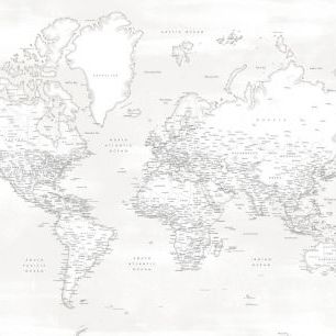 輸入壁紙 カスタム壁紙 PHOTOWALL / World Map with Cities XI (e331311)