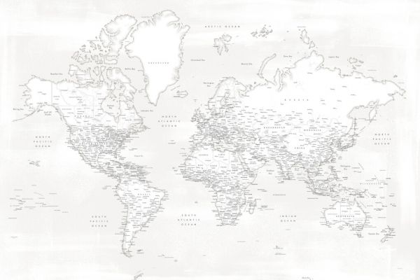 輸入壁紙 カスタム壁紙 PHOTOWALL / World Map with Cities XI (e331311)
