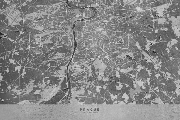 輸入壁紙 カスタム壁紙 PHOTOWALL / Prague Map (e331323)