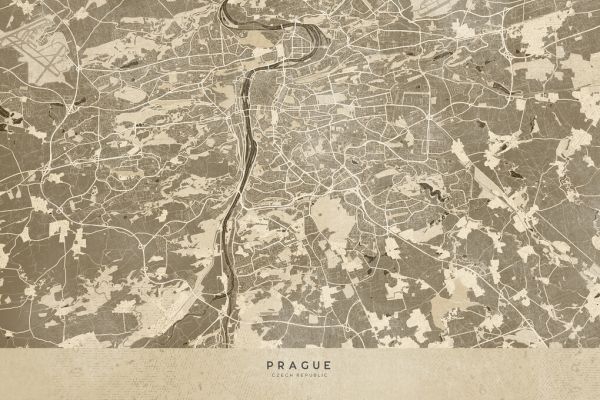 輸入壁紙 カスタム壁紙 PHOTOWALL / Prague Map II (e331324)