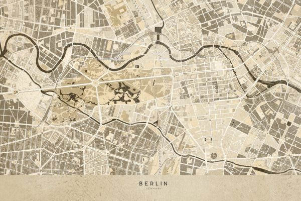 輸入壁紙 カスタム壁紙 PHOTOWALL / Berlin Map II (e331326)