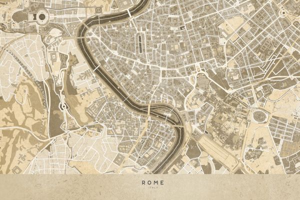 輸入壁紙 カスタム壁紙 PHOTOWALL / Rome Map II (e331328)