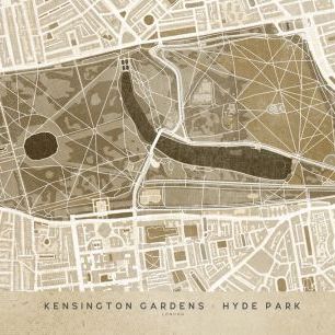 輸入壁紙 カスタム壁紙 PHOTOWALL / Kingston Gardens Map II (e331332)