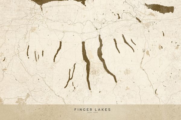 輸入壁紙 カスタム壁紙 PHOTOWALL / Finger Lakes Map II (e331334)