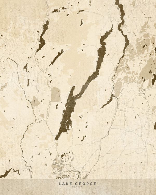 輸入壁紙 カスタム壁紙 PHOTOWALL / Lake George Map - 5 (e331339)