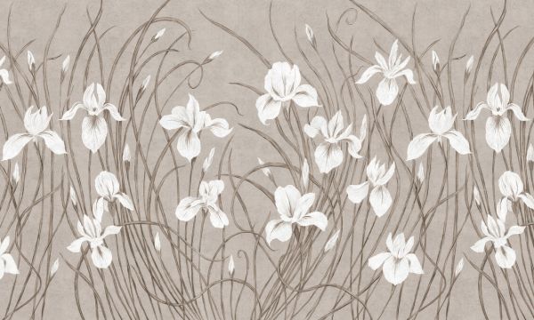 輸入壁紙 カスタム壁紙 PHOTOWALL / Waving Irises - Warm (e333881)