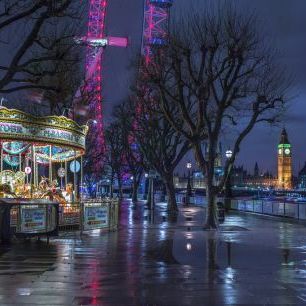 輸入壁紙 カスタム壁紙 PHOTOWALL / London Cityscape in Evening from Thames Promenade (e334049)