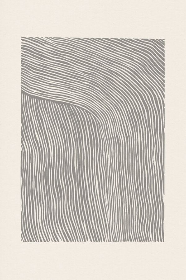 輸入壁紙 カスタム壁紙 PHOTOWALL / Stripes Linocut - Gray (e333920)