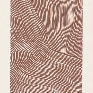 輸入壁紙 カスタム壁紙 PHOTOWALL / Stripes Linocut - Terracotta (e333921)
