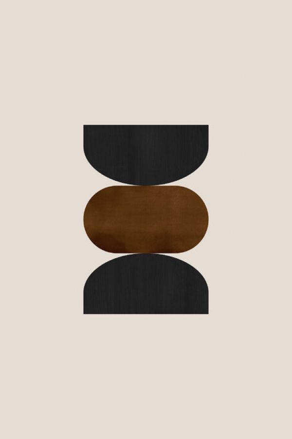 輸入壁紙 カスタム壁紙 PHOTOWALL / Geometric Shapes - Rust and Black II (e333918)