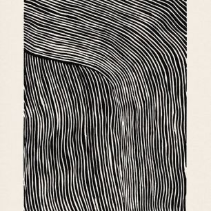 輸入壁紙 カスタム壁紙 PHOTOWALL / Stripes Linocut - Black (e333923)