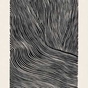 輸入壁紙 カスタム壁紙 PHOTOWALL / Stripes Linocut - Black II (e333924)