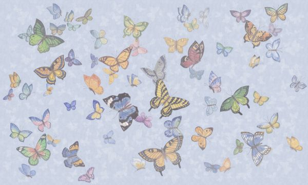 輸入壁紙 カスタム壁紙 PHOTOWALL / Butterfly Wings - Blue (e335212)