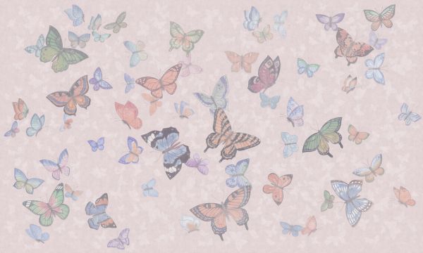輸入壁紙 カスタム壁紙 PHOTOWALL / Butterfly Wings - Pink (e335217)