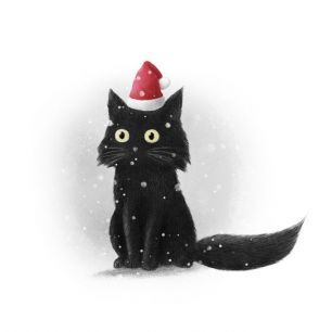 輸入壁紙 カスタム壁紙 PHOTOWALL / Christmas Cat (e330743)