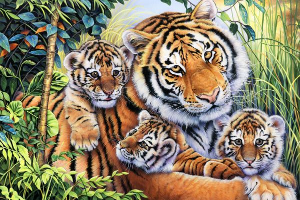 輸入壁紙 カスタム壁紙 PHOTOWALL / Tiger Family (e332564)