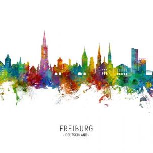 輸入壁紙 カスタム壁紙 PHOTOWALL / Freiburg Germany Skyline (e332798)