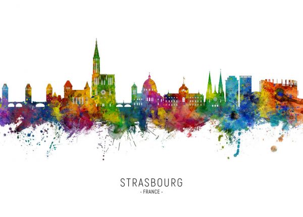 輸入壁紙 カスタム壁紙 PHOTOWALL / Strasbourg France Skyline (e332799)