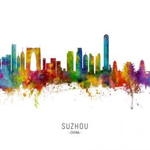輸入壁紙 カスタム壁紙 PHOTOWALL / Suzhou China Skyline (e332802)
