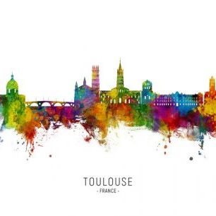 輸入壁紙 カスタム壁紙 PHOTOWALL / Toulouse France Skyline (e332805)