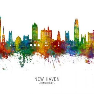 輸入壁紙 カスタム壁紙 PHOTOWALL / New Haven Connecticut Skyline (e332828)