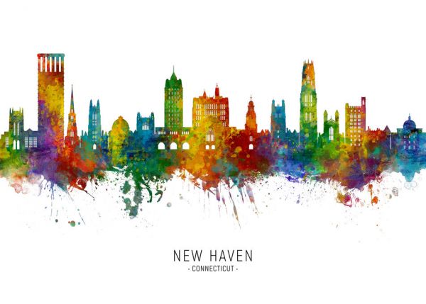輸入壁紙 カスタム壁紙 PHOTOWALL / New Haven Connecticut Skyline (e332828)