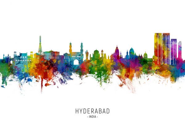 輸入壁紙 カスタム壁紙 PHOTOWALL / Hyderabad Skyline India (e332833)