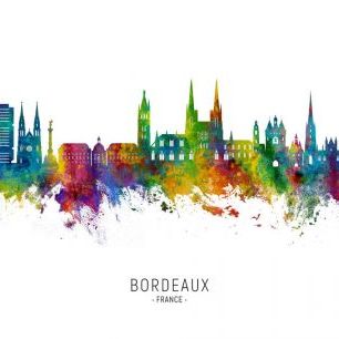輸入壁紙 カスタム壁紙 PHOTOWALL / Bordeaux France Skyline (e332857)