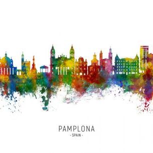 輸入壁紙 カスタム壁紙 PHOTOWALL / Pamplona Spain Skyline (e332877)