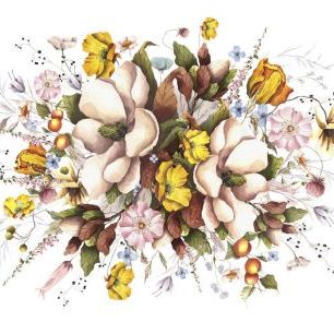 輸入壁紙 カスタム壁紙 PHOTOWALL / Wildflowers and Magnolia (e334599)