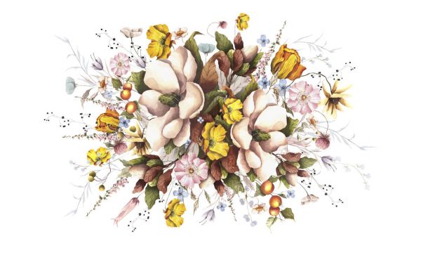 輸入壁紙 カスタム壁紙 PHOTOWALL / Wildflowers and Magnolia (e334599)
