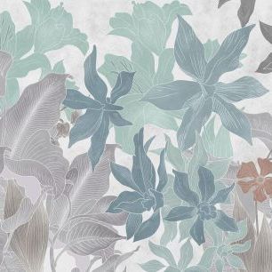 輸入壁紙 カスタム壁紙 PHOTOWALL / Foliage on Speckled Ivory Wall (e336909)