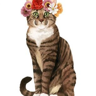 輸入壁紙 カスタム壁紙 PHOTOWALL / Flower Crown Cats (e334962)