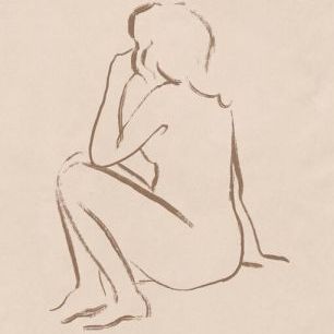輸入壁紙 カスタム壁紙 PHOTOWALL / Sketched Pose II (e335194)