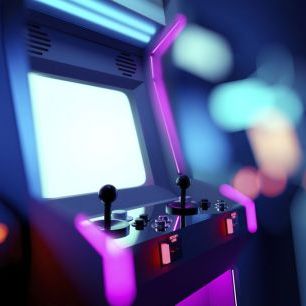 輸入壁紙 カスタム壁紙 PHOTOWALL / Neon Retro Arcade Machine (e338104)