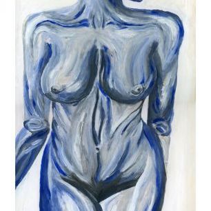 輸入壁紙 カスタム壁紙 PHOTOWALL / Blue Woman with a Passepartout (e338455)