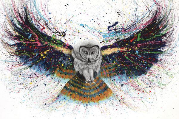 輸入壁紙 カスタム壁紙 PHOTOWALL / Hypnotic Twilight Owl (e83934)