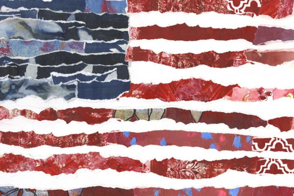 輸入壁紙 カスタム壁紙 PHOTOWALL / Patriotic Collage Flag (e336221)