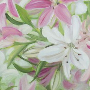 輸入壁紙 カスタム壁紙 PHOTOWALL / Pink and White Lilies II (e336387)