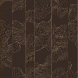 輸入壁紙 カスタム壁紙 PHOTOWALL / Illuminated Lines Curved - Chocolate (e84144)