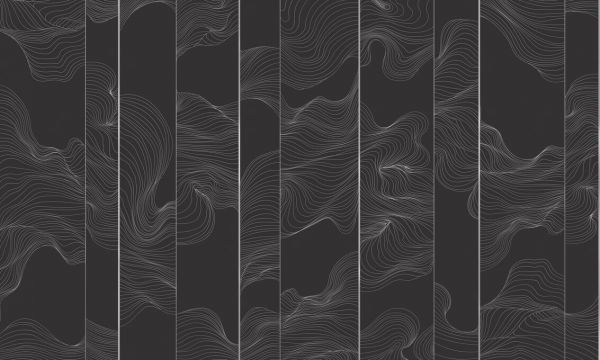 輸入壁紙 カスタム壁紙 PHOTOWALL / Illuminated Lines Curved - Graphite Pearl (e84146)