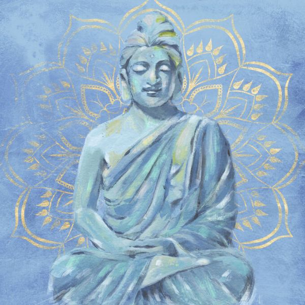 輸入壁紙 カスタム壁紙 PHOTOWALL / Buddha on Blue (e333574)