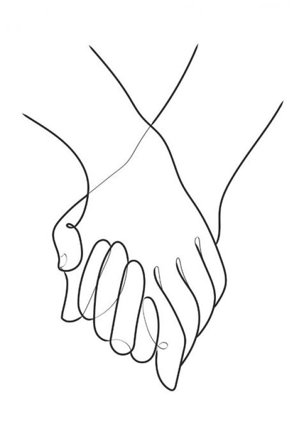 輸入壁紙 カスタム壁紙 PHOTOWALL / Holding Hands Lines (e336045)